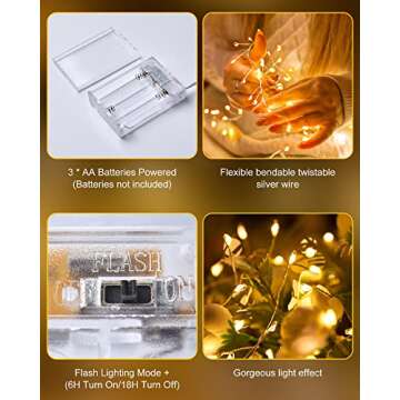 2 Pack Battery Operated Fairy Lights for Magical Decor