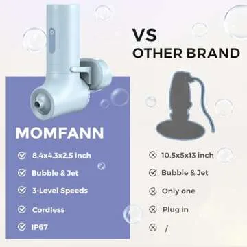 Bath Jet Spa, Cordless Portable Bathtub Accessories with 3-Level Adjustable Speed, Bubble Maker/Bath Jet Mode, Bathtub Jets for Home Spa, Relaxing (Blue)