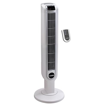Lasko Portable 36" Oscillating 3-Speed Tower Fan with Remote Control and Timer for Bedroom and Home ...
