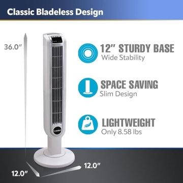 Lasko 36" Tower Fan with Remote Control and Timer