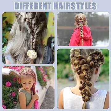 Rubber Bands and Hair Styling Tools Set: 1500 Pcs Elastic Hair Ties with Organizer Box, Baby/Toddler Hair Accessories Gift for Women and Kids