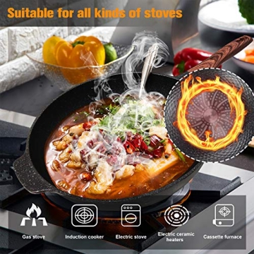 ANEDER Non-Stick Wok Pan 12.5 Inch Healthy Cooking