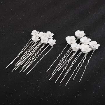 Teyglen Bridal Hair Accessories - Elegant Flower Hair Pins