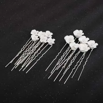 Teyglen Bridal Hair Accessories - Elegant Flower Hair Pins