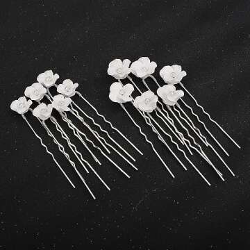 Teyglen Bridal Hair Accessories - Elegant Flower Hair Pins