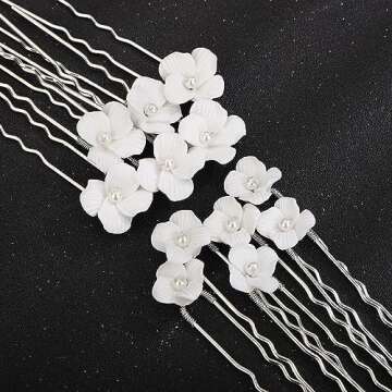 Teyglen Bridal Hair Accessories - Elegant Flower Hair Pins