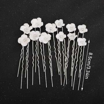 Teyglen Bridal Hair Accessories - Elegant Flower Hair Pins