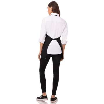 Chef Works Unisex Three Pocket Apron, Black, One Size