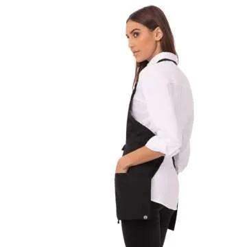 Chef Works Unisex Three Pocket Apron, Black, One Size