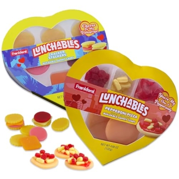 Lunchables Pizza and Cracker Stack Gummy Lunchables Valentine's Day Heart Gift Box 2 Pack. Gummy Val...