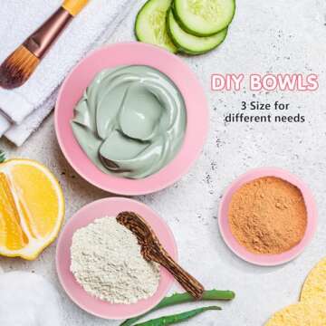 Healifty 3Pcs DIY Silicone Face Mixing Bowl Set - Skincare Essentials