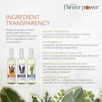 Natural Flower Power Air Freshener Spray Pack of 3 4 Fl Oz