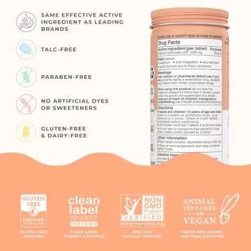 Wonderbelly Antacid, Effective Heartburn and Instant Acid Indigestion Relief, Extra Strength Chewable Tablets, 1000 mg Calcium Carbonate, No Talc or Dye, Tropical Fruit, 60 Count