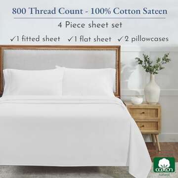 Luxury 800 Thread Count King Size Cotton Sheets Set