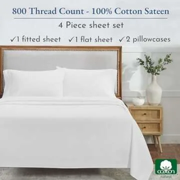 Luxury 800 Thread Count King Size Cotton Sheets Set
