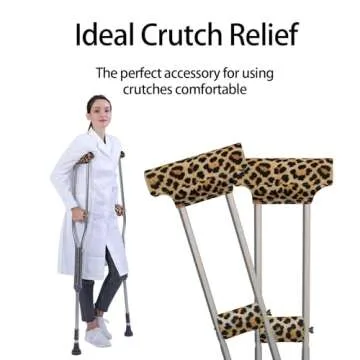 Underarm Crutch's Pad and Hand Grip Covers Universal Forearm Handle Padded Cushion Sets Accessories for Crutches Pads for Armpits (Leopard)
