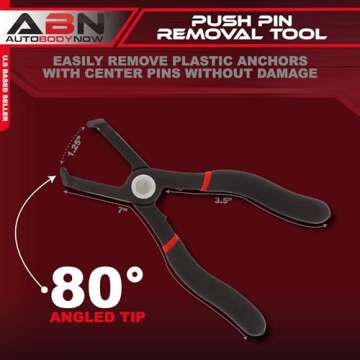 ABN Push Pin Remover Tool – 80-Degree Angled Pliers for Retainer & Anchor Removal for Honda, Toyot...
