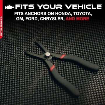 ABN Push Pin Remover Tool – 80-Degree Angled Pliers for Retainer & Anchor Removal for Honda, Toyota, GM, Ford, Chrysler