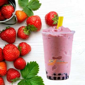 Strawberry Flavored Boba Bubble Tea Powder for Milk Tea Premium Instant Drink Mix - 2.2 LB bag for 40-45 Servings - Just Add Tapioca Pearls by BUBBLE TEA SUPPLY