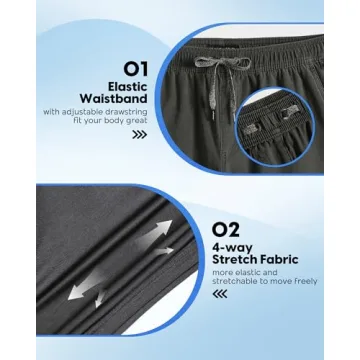 maamgic Men's 5-Inch Comfort Stretch Shorts with Pocket
