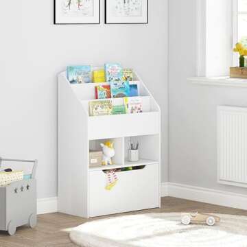 UTEX Bookshelf for Kids, Wooden Book Display, Kids Bookshelf and Toy Storage, Children Book Rack Boo...