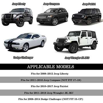 Audio Air Conditioning Button Cover Decoration Twist Switch Ring Trim Interior Accessories for Jeep Wrangler JK Patriot Compass Liberty for Dodge Challenger (White)