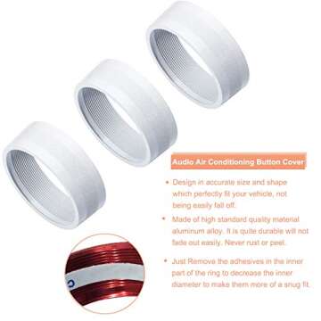 Audio Air Conditioning Button Cover Decoration Twist Switch Ring Trim Interior Accessories for Jeep Wrangler JK Patriot Compass Liberty for Dodge Challenger (White)