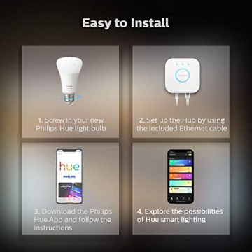 Philips Hue LED Smart Light Bulbs Starter Kit for Home Lighting