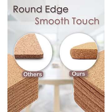 KITLAB Cork Trivet, High Density Fine Particle Thick Cork Trivets for Hot Dishes, 12 x 7 Inch Heat Resistant Cork Coaster, Rectangle Cork Placemats Cork Hot Pads for Kitchen, 4 Pcs