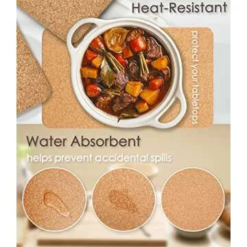 KITLAB Cork Trivet Set for Hot Dishes and Stylish Dining