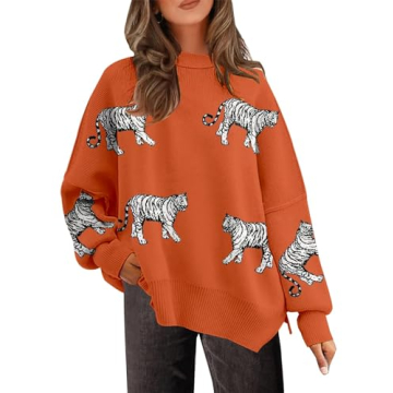 Oversized Sweaters for Womens Causal Crewneck Batwing Sleeve Knit Tops Side Split Fall Trendy Pullover Sweater Loose Jumper