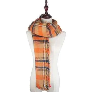 Shop Oversized Plaid Fall Winter Scarf for Warmth and Style