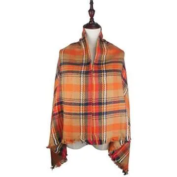 Shop Oversized Plaid Fall Winter Scarf for Warmth and Style