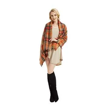 Shop Oversized Plaid Fall Winter Scarf for Warmth and Style