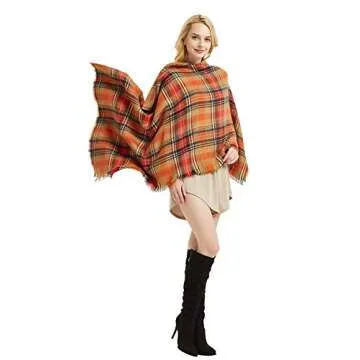 Shop Oversized Plaid Fall Winter Scarf for Warmth and Style