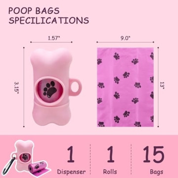 Durable Dog Poop Bag Dispenser with Lavender Scented Bags Included