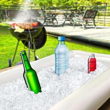 AITUOSI Inflatable Ice Serving Buffet Bar with Drain Plug - BBQ Picnic Pool Party Supplies Buffet Salad Food & Drinks Tray for Party Picnic & Camping (Pack of 1, 53 x 25.6 inches)