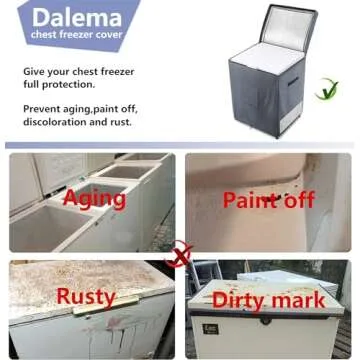 Dalema Outdoor Deep Freezer Cover,Heavy Duty 600D 100% Waterproof Chest Freezer Cover,Freezer Covers for Outside 5.0 Cubic Chest Freezer,Top Can Be Opened by Zipper(25"W x 22"D x 33.5"H,Grey)