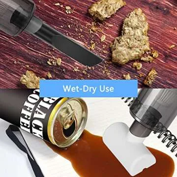 SIRUITON 9000Pa Cordless Vacuum Cleaner, Handheld Portable HEPA Filter Car Vacuum, Wet Dry Rechargeable Carpet Upholstery Pet Hair Cleaner (Black)