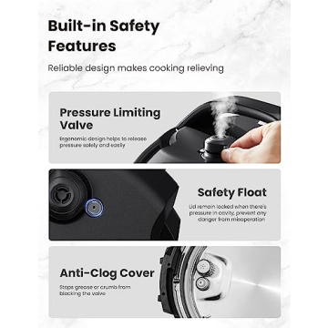 COMFEE’ 9-in-1 Electric Pressure Cooker 13 Presets Instant Multi Cooker Olla de Presion Slow Cooker Rice Cooker Steamer Sauté Yogurt Maker Non-Stick Pot 6 Quart Black, Aluminum