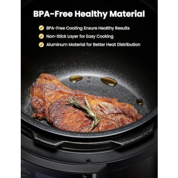 COMFEE’ 9-in-1 Electric Pressure Cooker 13 Presets Instant Multi Cooker Olla de Presion Slow Cooker Rice Cooker Steamer Sauté Yogurt Maker Non-Stick Pot 6 Quart Black, Aluminum