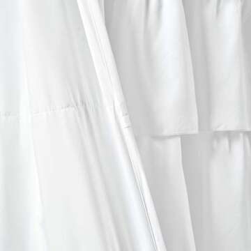 Lush Decor Ruffle Window Curtain - Vintage Chic Farmhouse Style Panel for Living, Dining Room, Bedroom (Single), 50”W x 84"L, White
