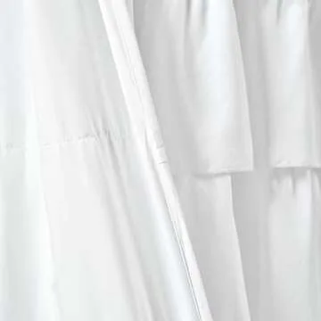 Lush Decor Ruffle Window Curtain - Vintage Chic Farmhouse Style Panel for Living, Dining Room, Bedroom (Single), 50”W x 84"L, White