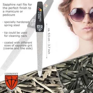 3 Swords Germany - brand quality 3 piece manicure pedicure grooming kit set for professional finger & toe nail care tool clipper fashion leather case in gift box, Made by 3 Swords (00811)