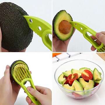 3 in 1 Avocado Slicer - Rapid and Easy Prep Tool by Rainbow Accessories