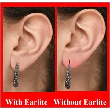 EarLite 240 (60 Ea X 4 Packs) Invisible Earring Ear Support Waterproof Patches in ZipLock Pouch - Made in USA
