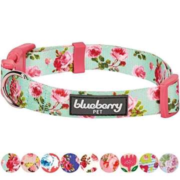 Stylish Blueberry Pet Floral Rose Dog Collar - Eco-Friendly