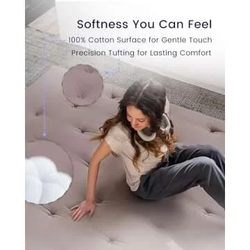 ZonLi Japanese Floor Futon Mattress - 100% Cotton Comfort