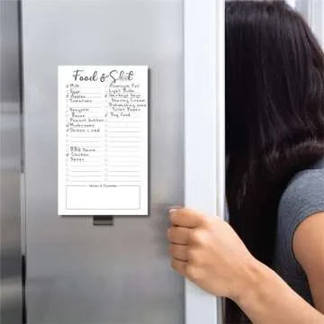 Evercio Magnetic Grocery List Notepad for Your Fridge