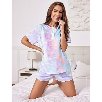 Ekouaer Tie Dye Pajamas Set for Women